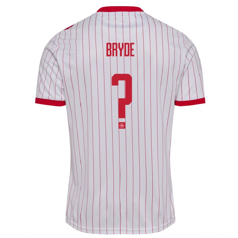 Danxen Women Denmark Lucas Bryde #0 White Red Away Jersey 26-28 T-Shirt