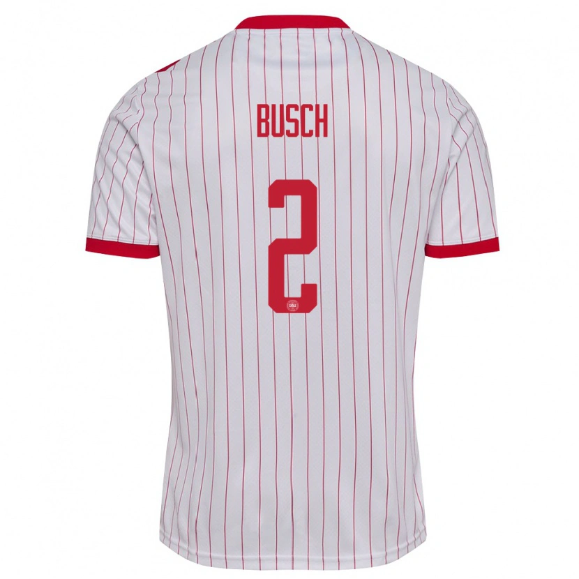 Danxen Women Denmark Alexander Busch #2 White Red Away Jersey 26-28 T-Shirt