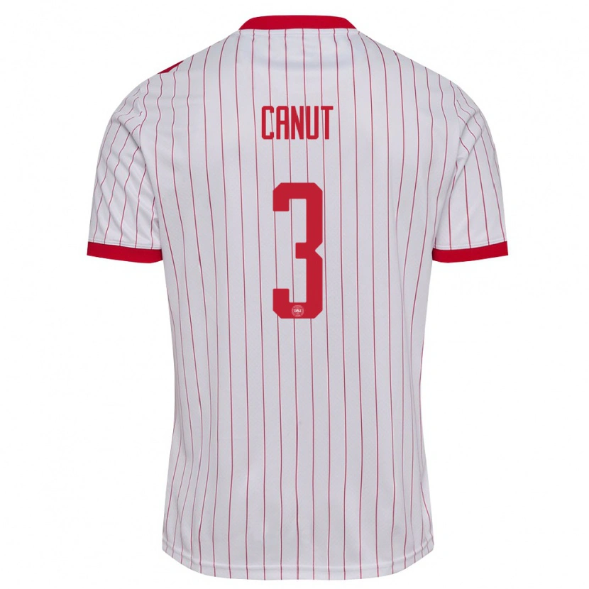 Danxen Women Denmark Raphael Canut #3 White Red Away Jersey 26-28 T-Shirt
