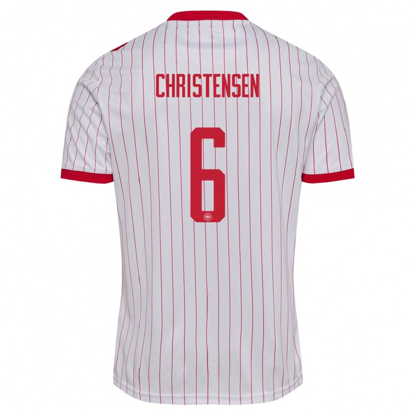Danxen Women Denmark Andreas Christensen #6 White Red Away Jersey 26-28 T-Shirt