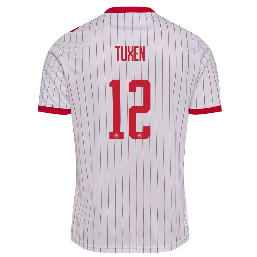 Danxen Women Denmark Willads Tuxen #12 White Red Away Jersey 26-28 T-Shirt