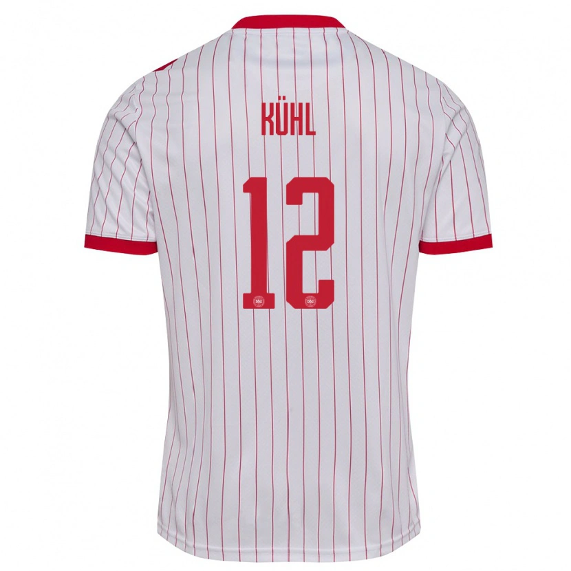 Danxen Women Denmark Kathrine Kuhl #12 White Red Away Jersey 26-28 T-Shirt