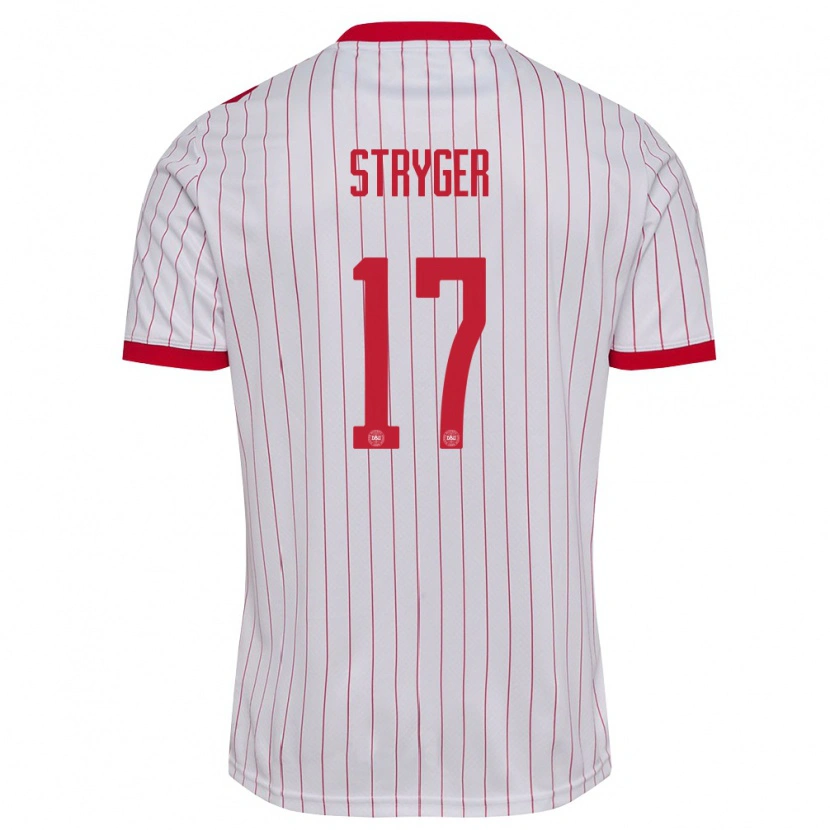 Danxen Women Denmark Jens Stryger Larsen #17 White Red Away Jersey 26-28 T-Shirt