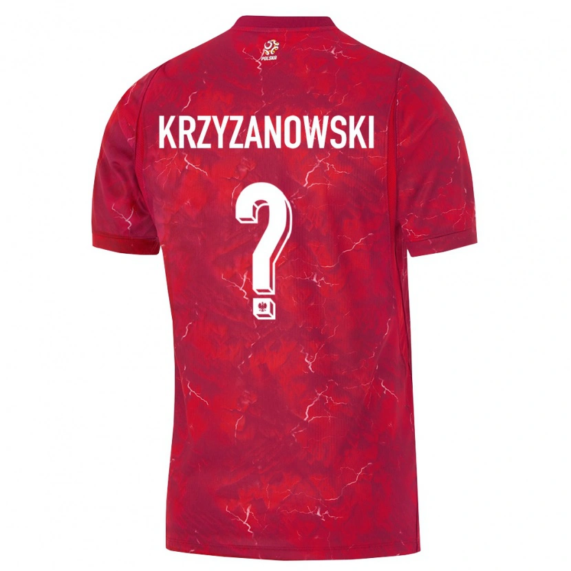 Danxen Women Poland Jakub Krzyżanowski #0 Red White Away Jersey 26-28 T-Shirt