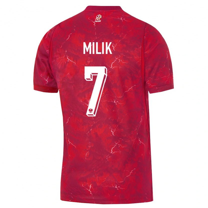 Danxen Women Poland Arkadiusz Milik #7 Red White Away Jersey 26-28 T-Shirt