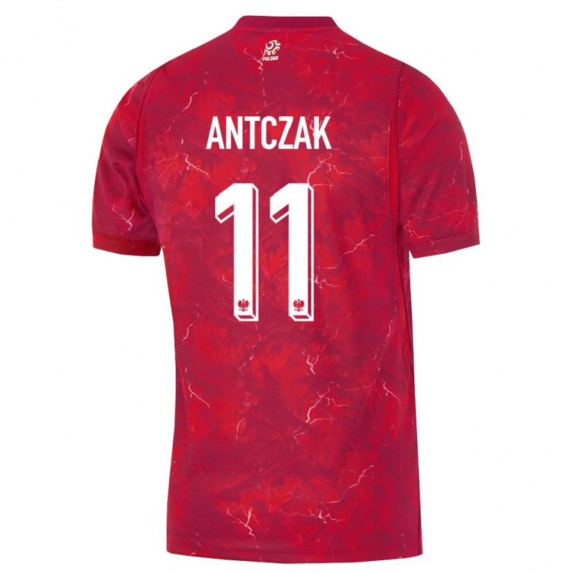 Danxen Women Poland Jakub Antczak #11 Red White Away Jersey 26-28 T-Shirt