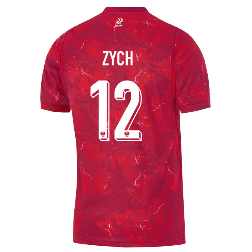 Danxen Women Poland Oliwier Zych #12 Red White Away Jersey 26-28 T-Shirt