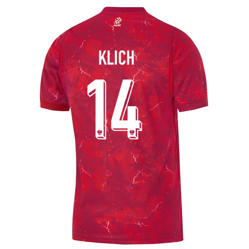 Danxen Women Poland Mateusz Klich #14 Red White Away Jersey 26-28 T-Shirt