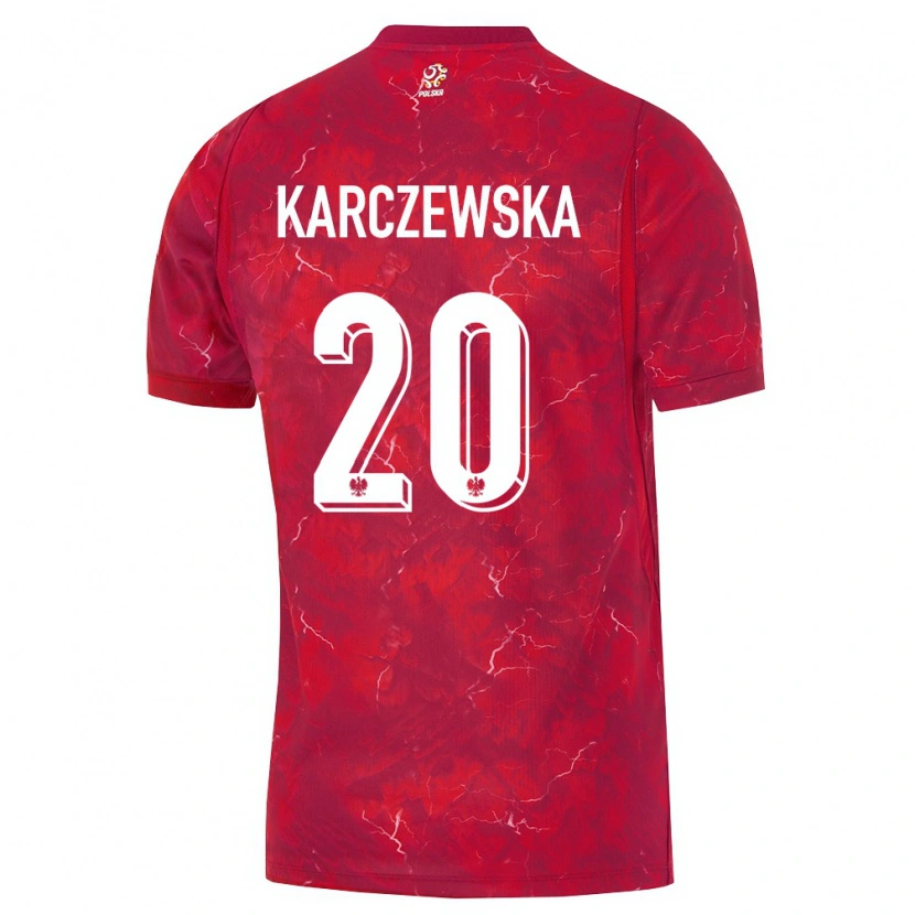 Danxen Women Poland Nikola Karczewska #20 Red White Away Jersey 26-28 T-Shirt
