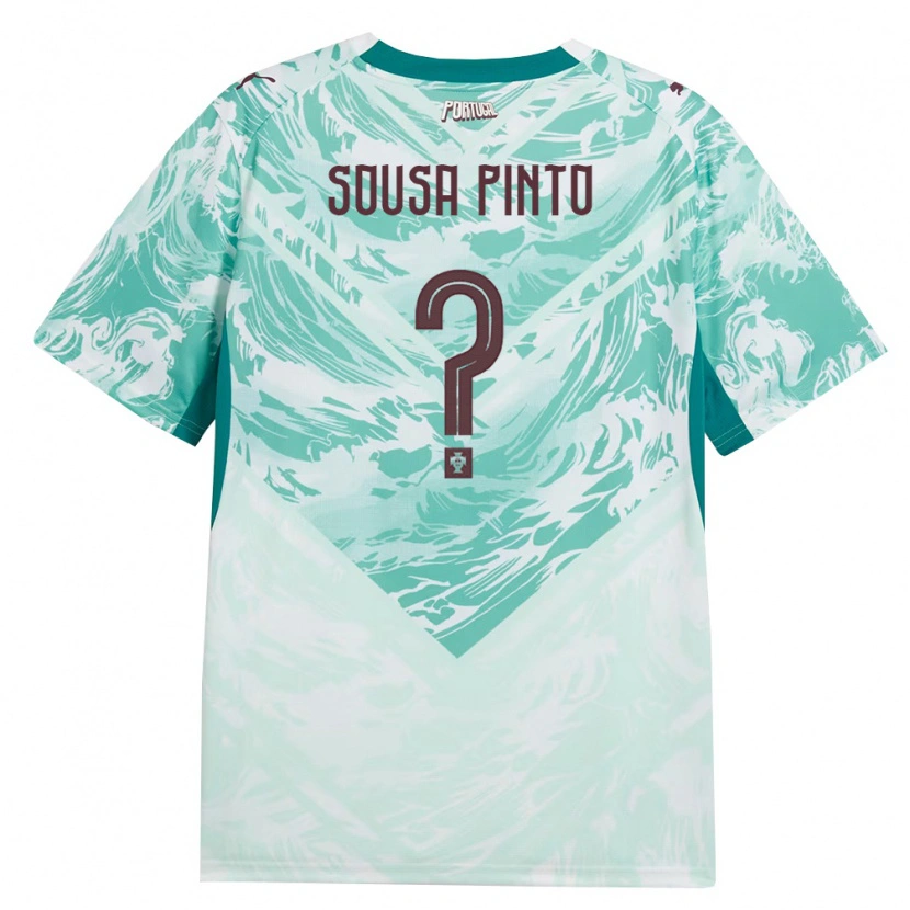 Danxen Women Portugal Guilherme Sousa Pinto #0 Sky Blue White Green Away Jersey 26-28 T-Shirt