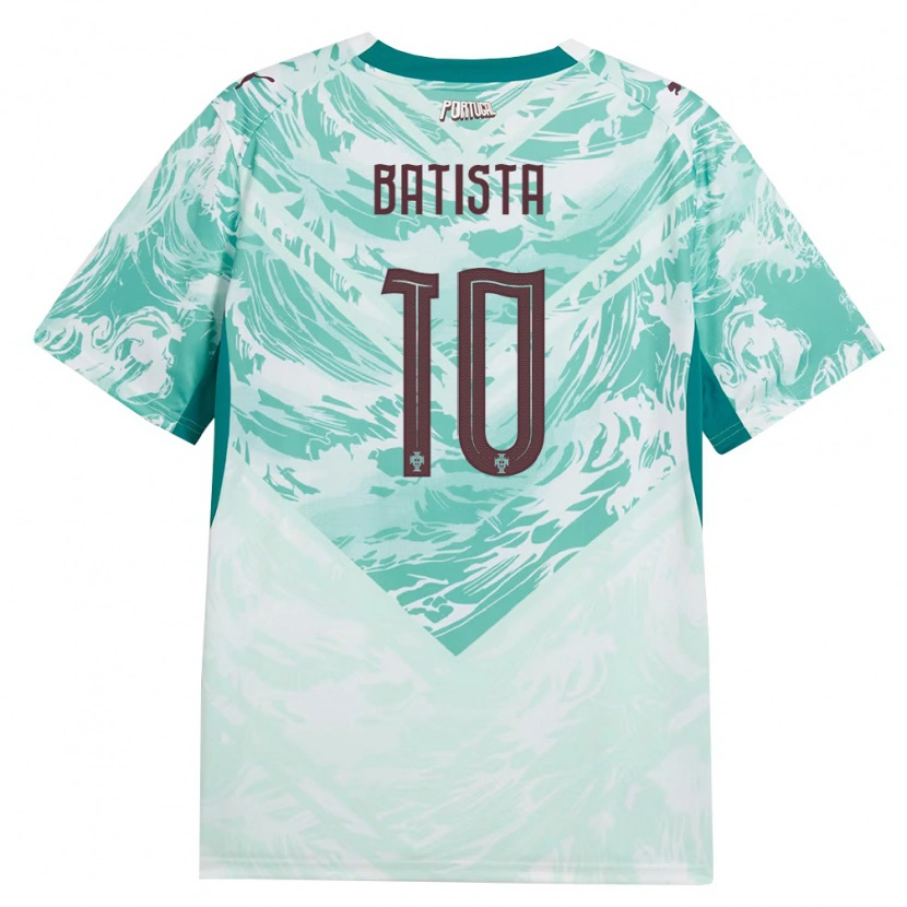 Danxen Women Portugal Nélio Batista #10 Sky Blue White Green Away Jersey 26-28 T-Shirt