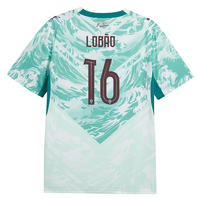 Danxen Women Portugal Diogo Lobao #16 Sky Blue White Green Away Jersey 26-28 T-Shirt