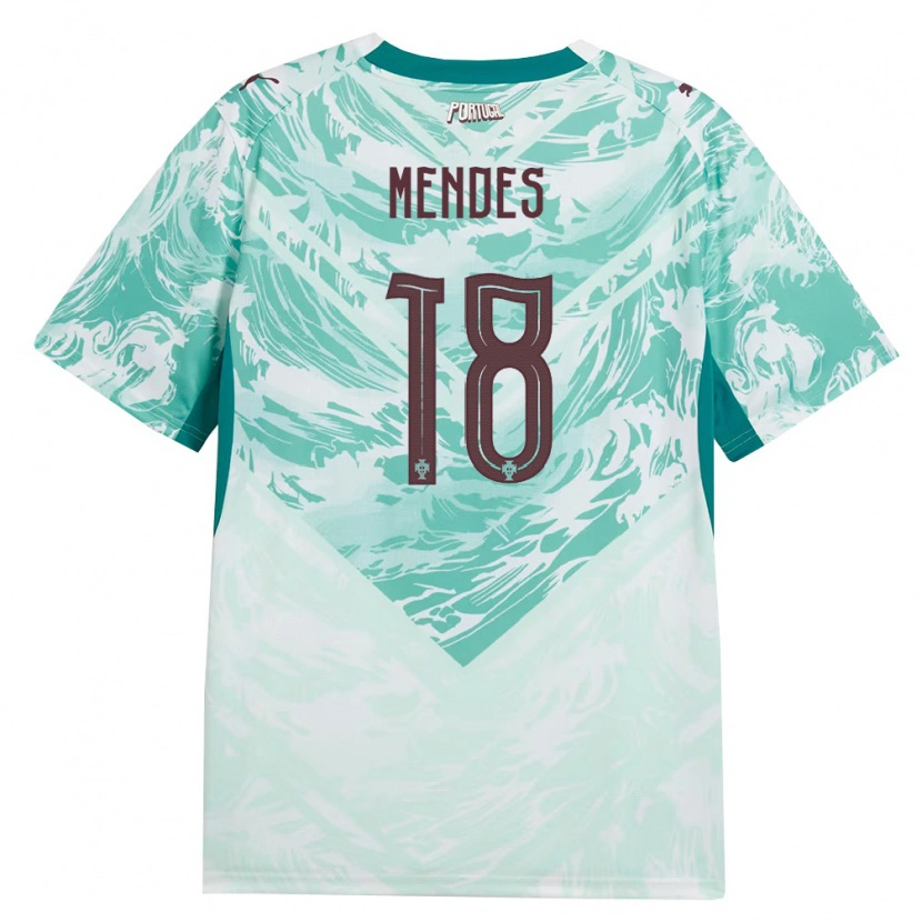 Danxen Women Portugal Carolina Mendes #18 Sky Blue White Green Away Jersey 26-28 T-Shirt