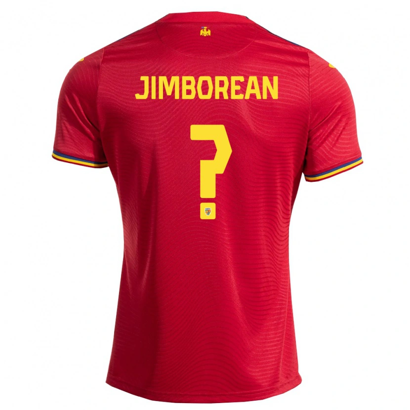 Danxen Women Romania David Jimborean #0 Red Navy Yellow Away Jersey 26-28 T-Shirt