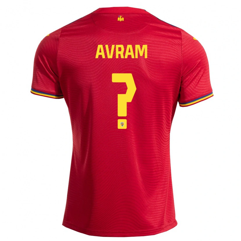 Danxen Women Romania Albert Avram #0 Red Navy Yellow Away Jersey 26-28 T-Shirt