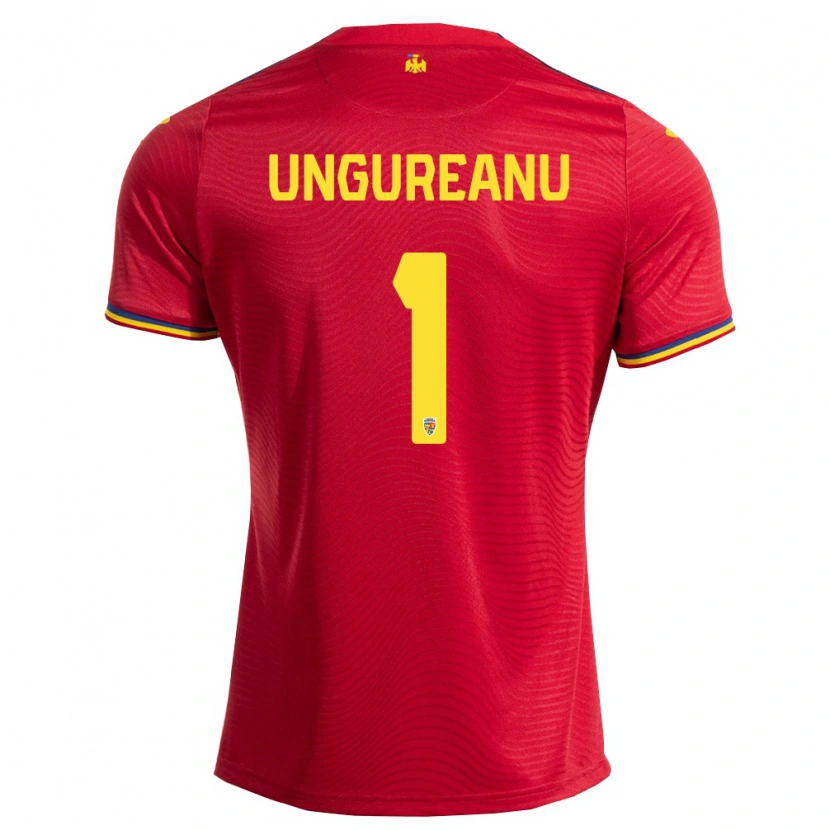 Danxen Women Romania Bogdan Ungureanu #1 Red Navy Yellow Away Jersey 26-28 T-Shirt