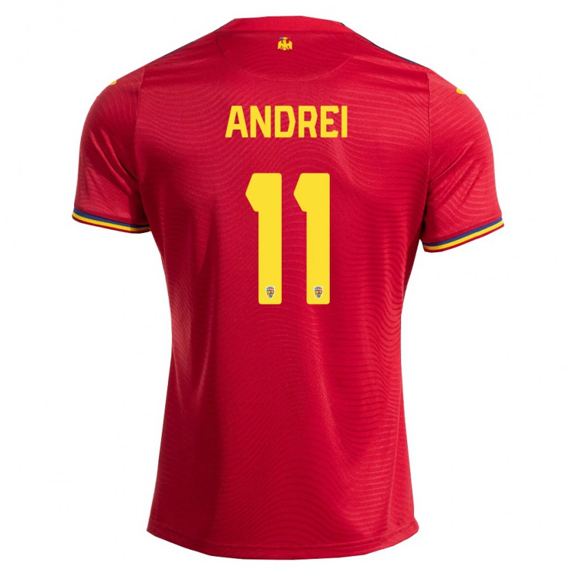 Danxen Women Romania Doru Andrei #11 Red Navy Yellow Away Jersey 26-28 T-Shirt