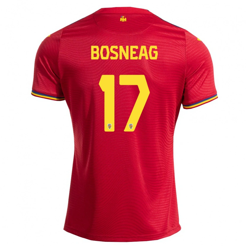 Danxen Women Romania Mihai Boșneag #17 Red Navy Yellow Away Jersey 26-28 T-Shirt