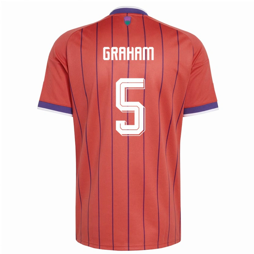 Danxen Women Scotland Luke Graham #5 Orange Purple Away Jersey 26-28 T-Shirt