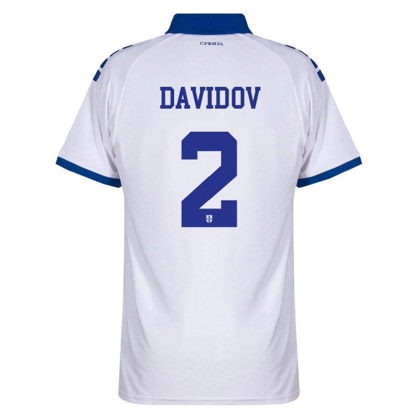 Danxen Women Serbia Vukasin Davidov #2 Navy White Red Away Jersey 26-28 T-Shirt