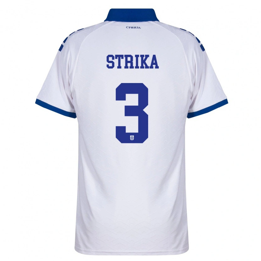 Danxen Women Serbia Matej Strika #3 Navy White Red Away Jersey 26-28 T-Shirt