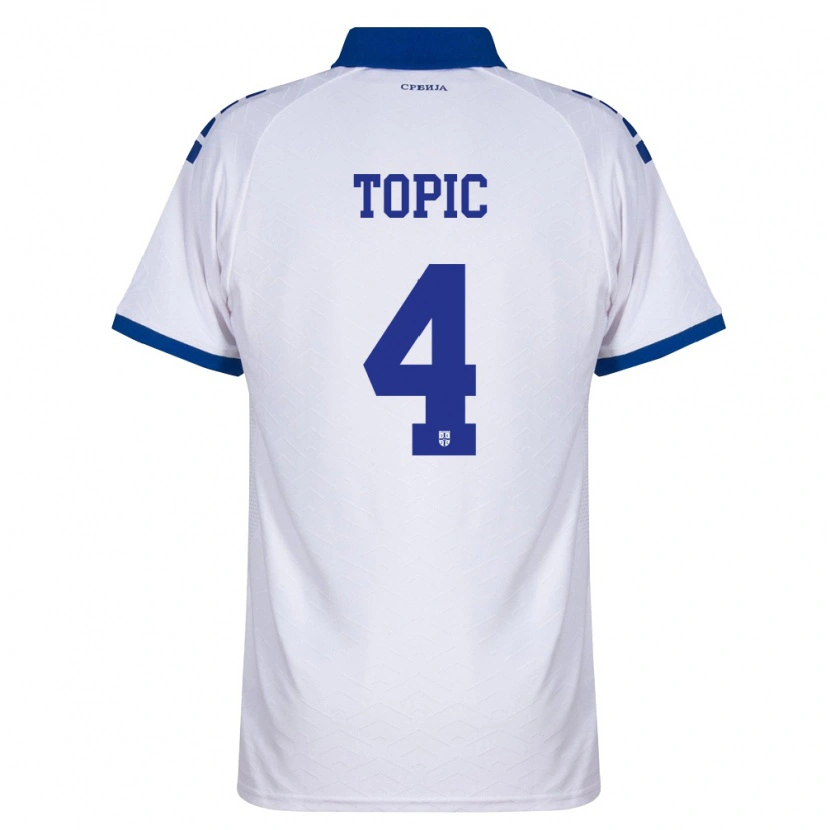 Danxen Women Serbia Vukasin Topic #4 Navy White Red Away Jersey 26-28 T-Shirt