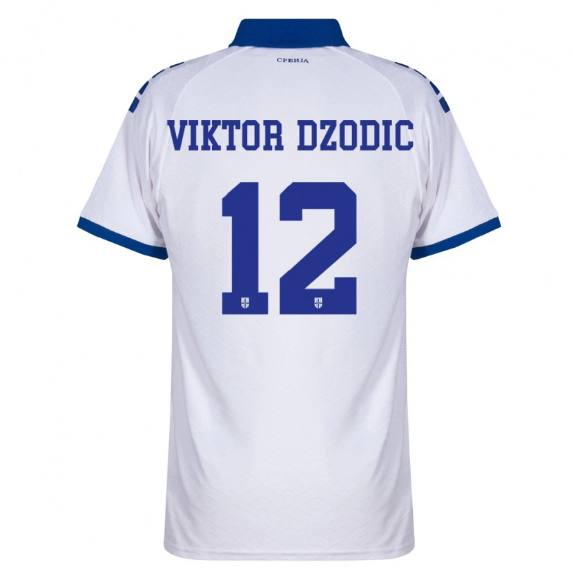 Danxen Women Serbia Viktor Dzodic #12 Navy White Red Away Jersey 26-28 T-Shirt