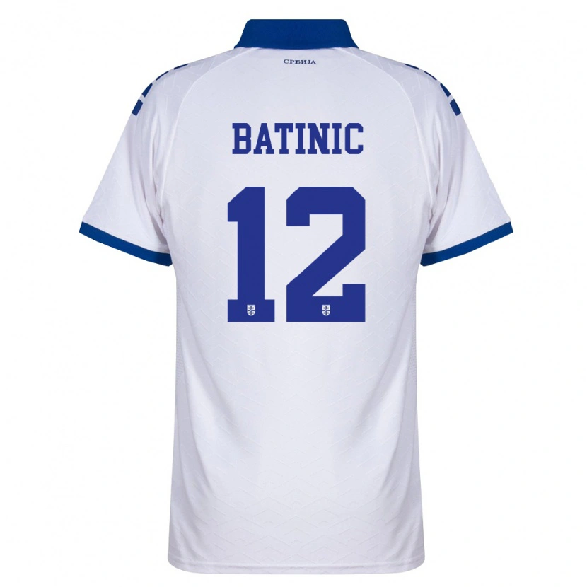 Danxen Women Serbia Luka Batinic #12 Navy White Red Away Jersey 26-28 T-Shirt
