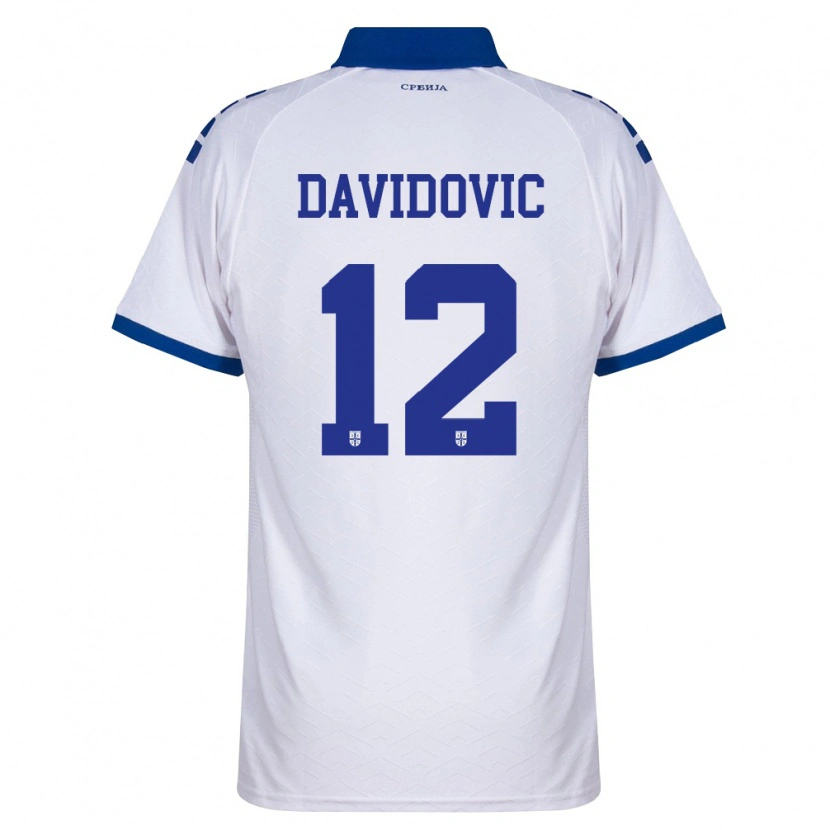 Danxen Women Serbia Vuk Davidovic #12 Navy White Red Away Jersey 26-28 T-Shirt