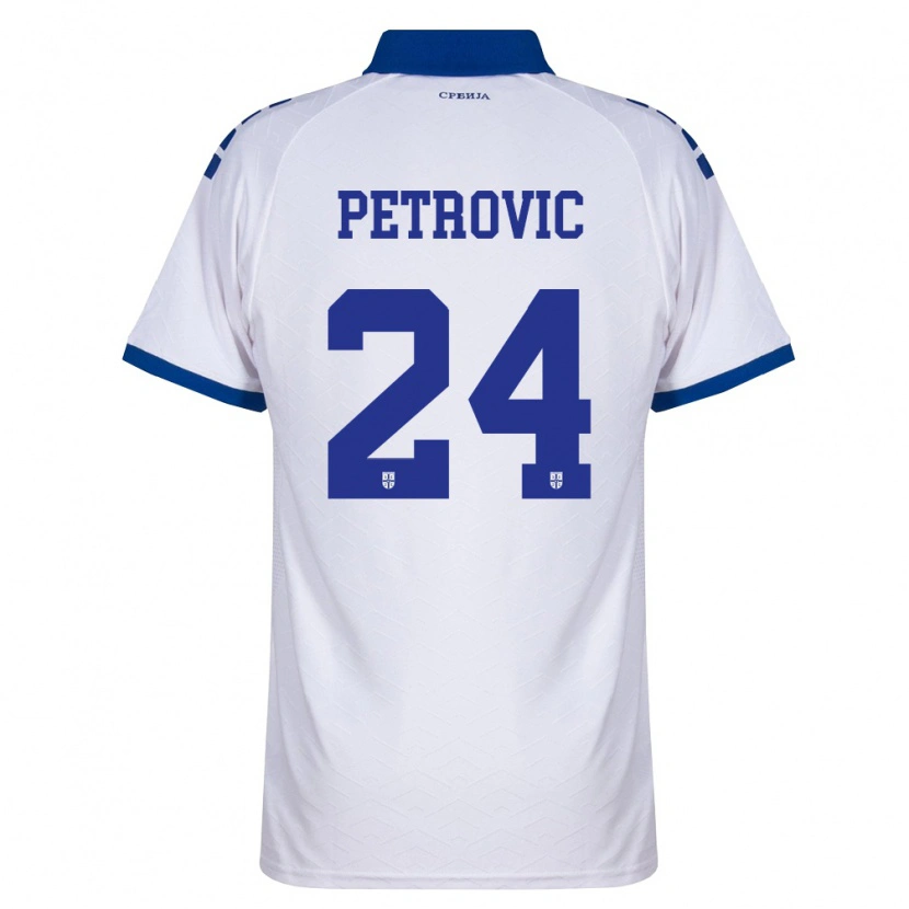 Danxen Women Serbia Petar Petrovic #24 Navy White Red Away Jersey 26-28 T-Shirt