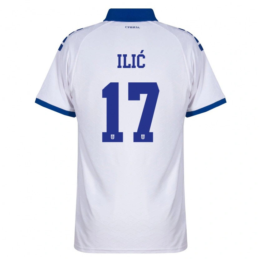 Danxen Women Serbia Ivan Ilić #17 Navy White Red Away Jersey 26-28 T-Shirt