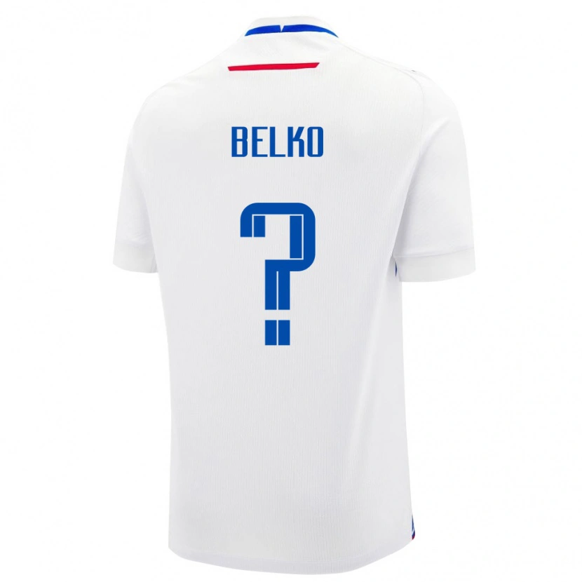 Danxen Women Slovakia Lubomir Belko #0 White Blue Away Jersey 26-28 T-Shirt