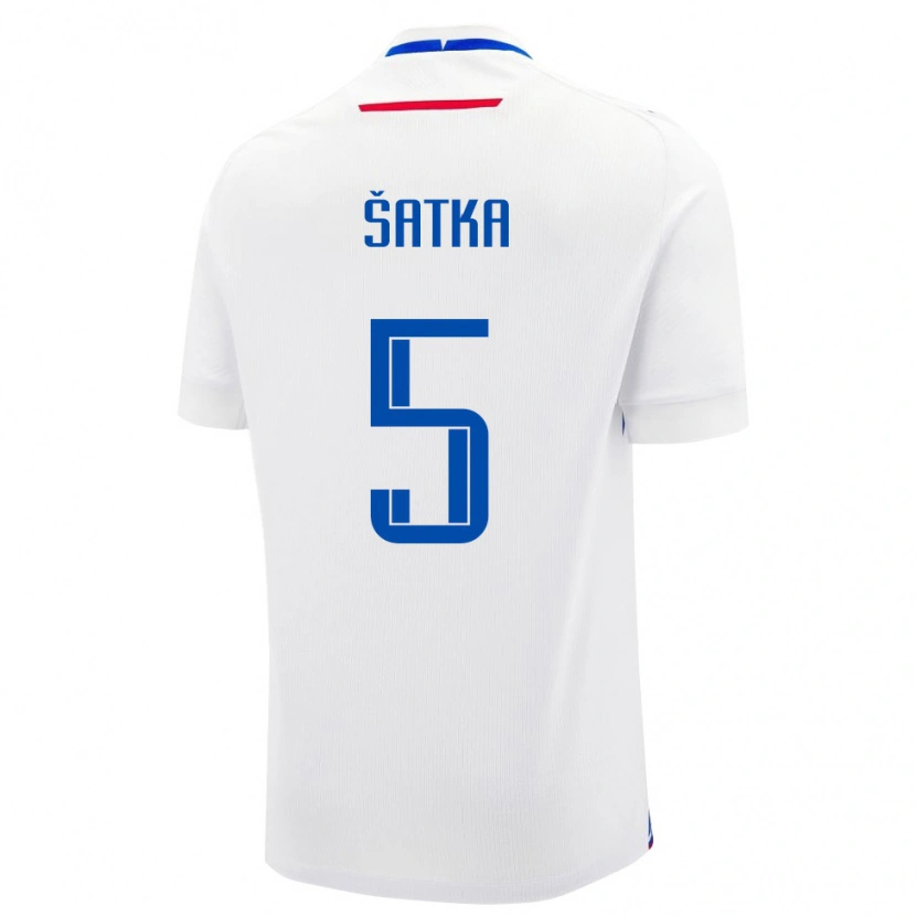 Danxen Women Slovakia Lubomir Satka #5 White Blue Away Jersey 26-28 T-Shirt