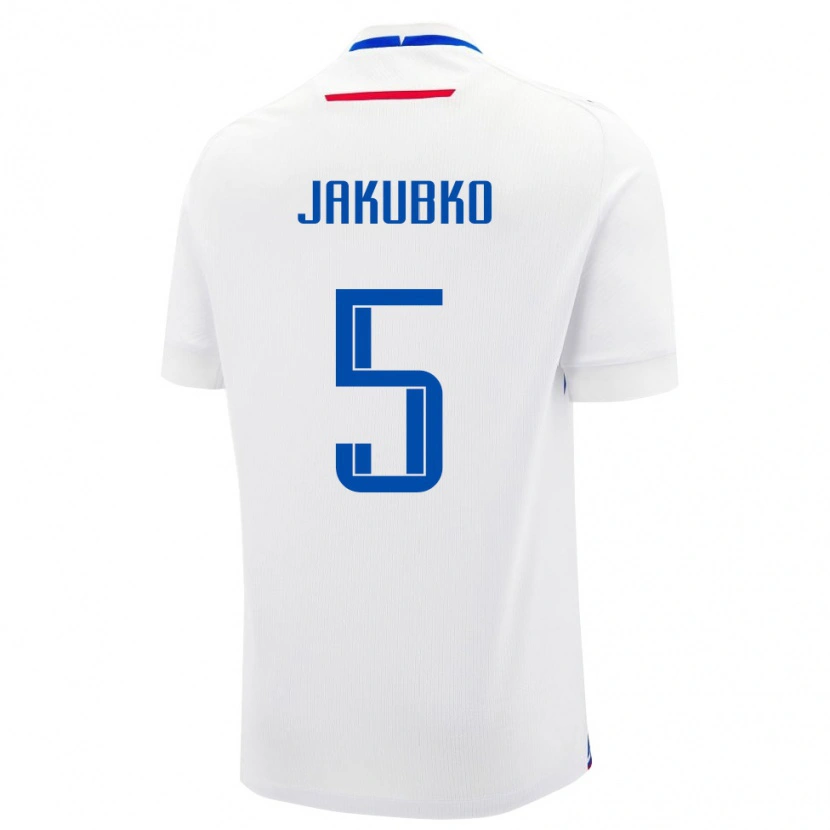 Danxen Women Slovakia Jakub Jakubko #5 White Blue Away Jersey 26-28 T-Shirt