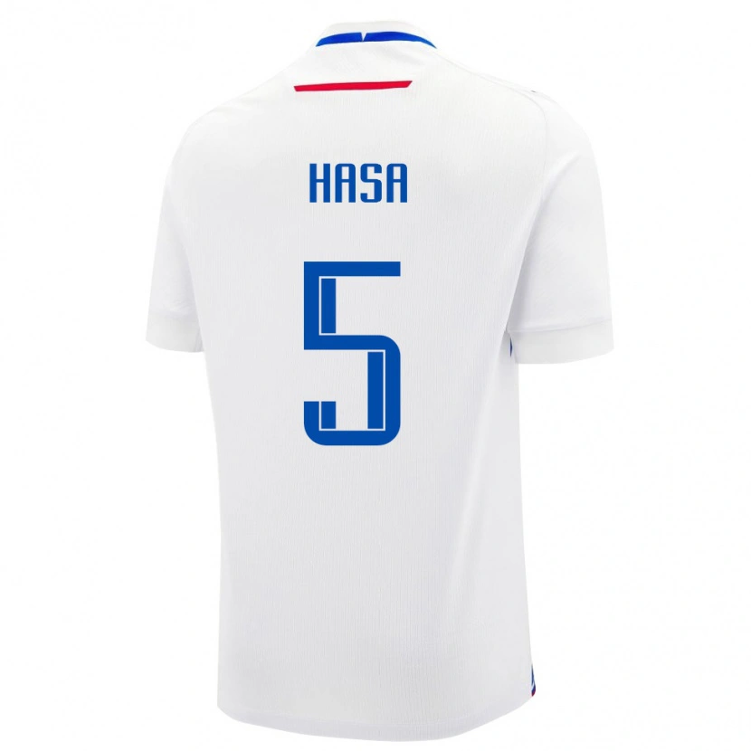 Danxen Women Slovakia Samuel Hasa #5 White Blue Away Jersey 26-28 T-Shirt