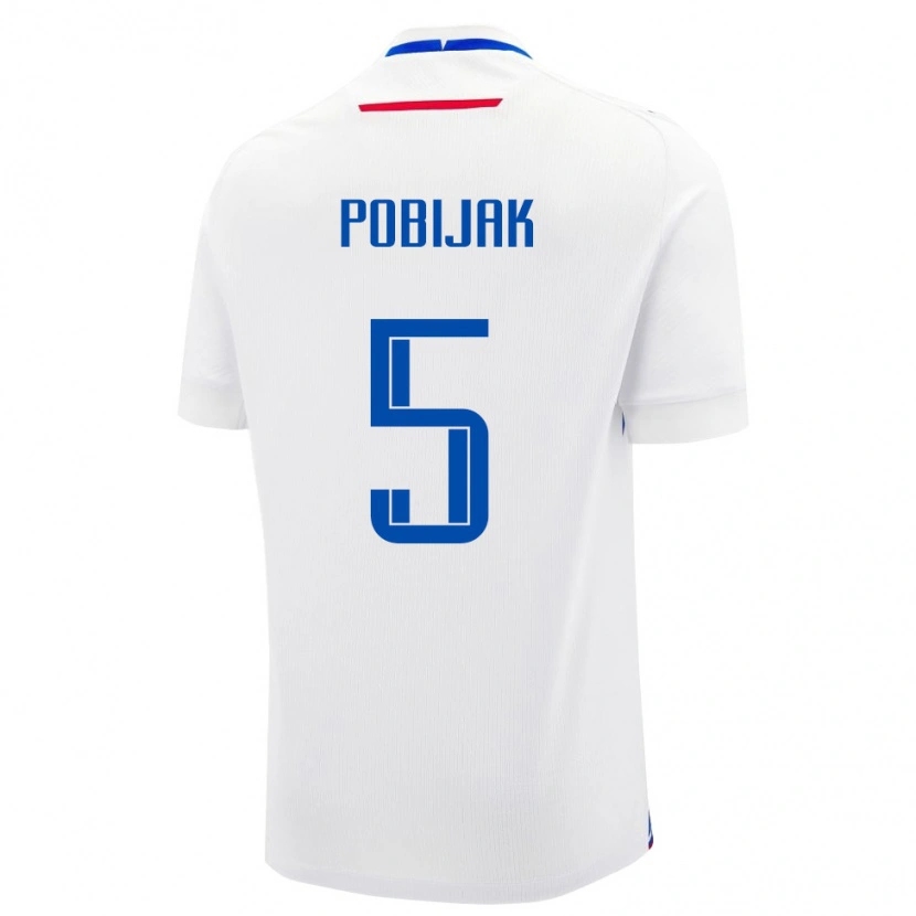 Danxen Women Slovakia Simon Pobijak #5 White Blue Away Jersey 26-28 T-Shirt