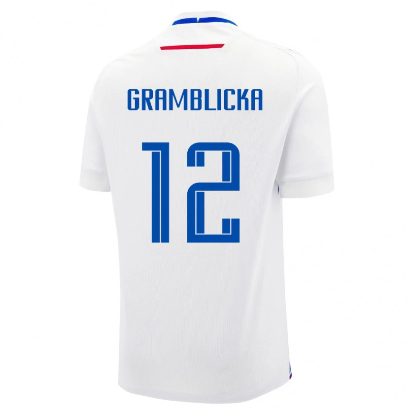 Danxen Women Slovakia Daniel Gramblicka #12 White Blue Away Jersey 26-28 T-Shirt