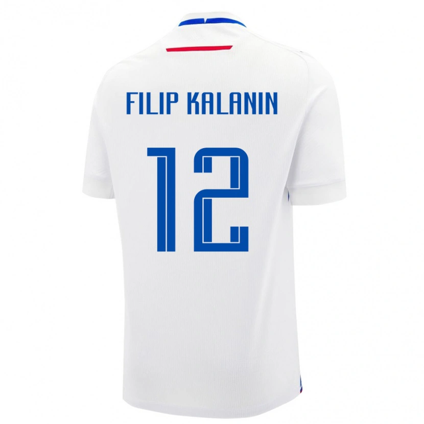 Danxen Women Slovakia Filip Kalanin #12 White Blue Away Jersey 26-28 T-Shirt