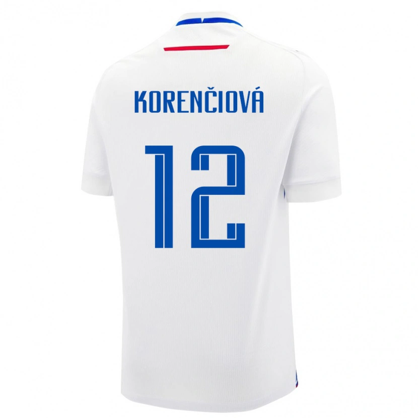 Danxen Women Slovakia Mária Korenčiová #12 White Blue Away Jersey 26-28 T-Shirt