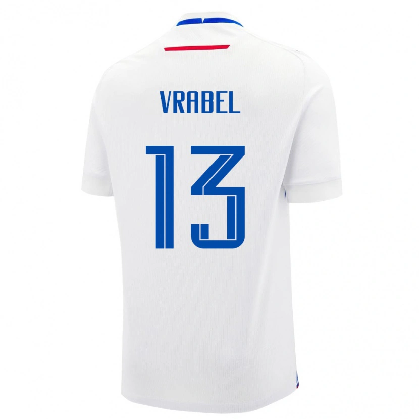 Danxen Women Slovakia Viliam Vrabel #13 White Blue Away Jersey 26-28 T-Shirt