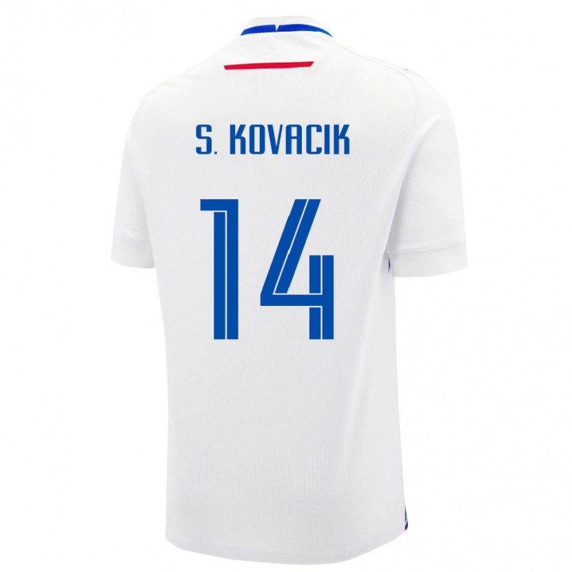 Danxen Women Slovakia Samuel Kovacik #14 White Blue Away Jersey 26-28 T-Shirt