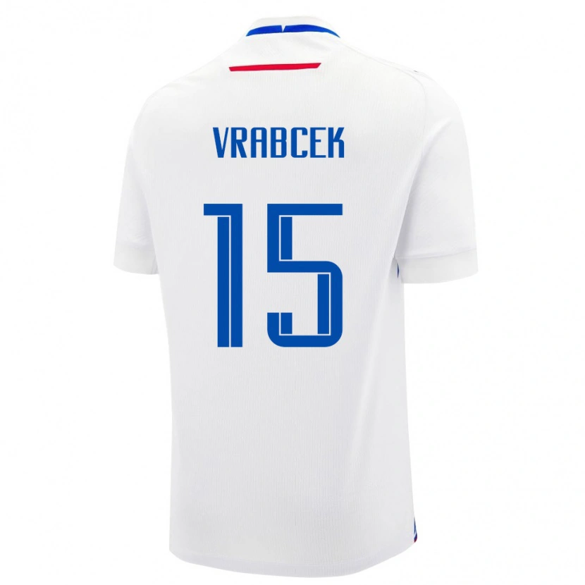 Danxen Women Slovakia Tomas Vrabcek #15 White Blue Away Jersey 26-28 T-Shirt