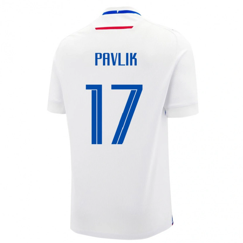 Danxen Women Slovakia Samuel Pavlik #17 White Blue Away Jersey 26-28 T-Shirt