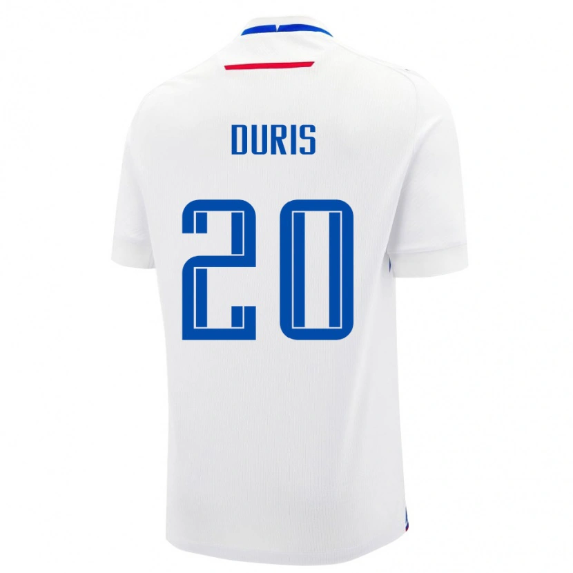 Danxen Women Slovakia David Duris #20 White Blue Away Jersey 26-28 T-Shirt