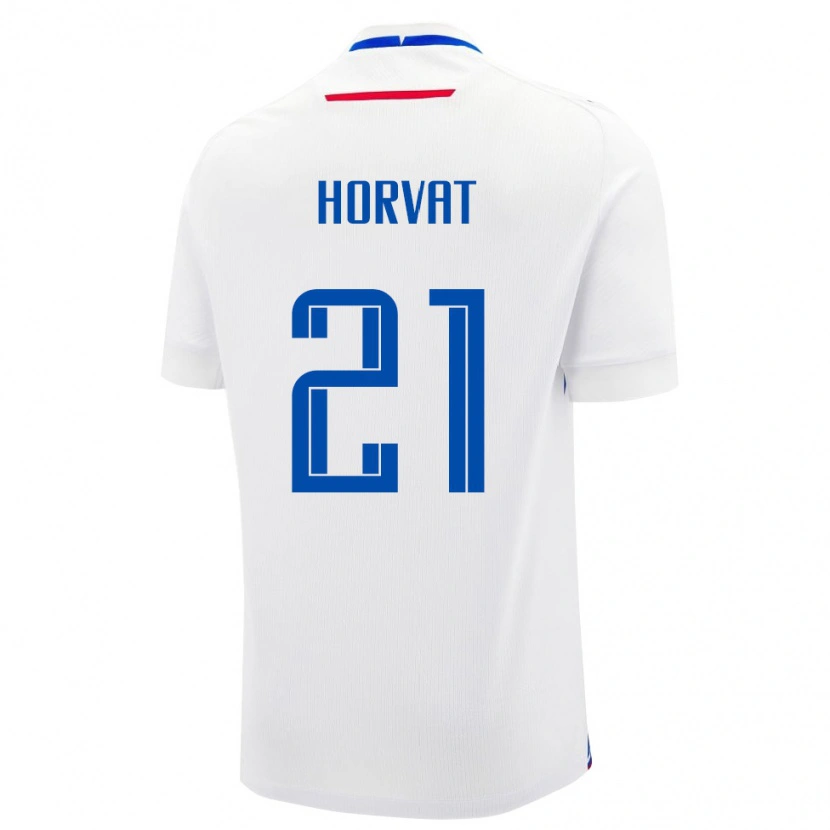Danxen Women Slovakia Adam Horvat #21 White Blue Away Jersey 26-28 T-Shirt