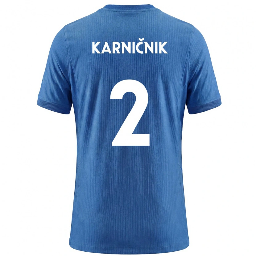 Danxen Women Slovenia Zan Karnicnik #2 Blue White Away Jersey 26-28 T-Shirt