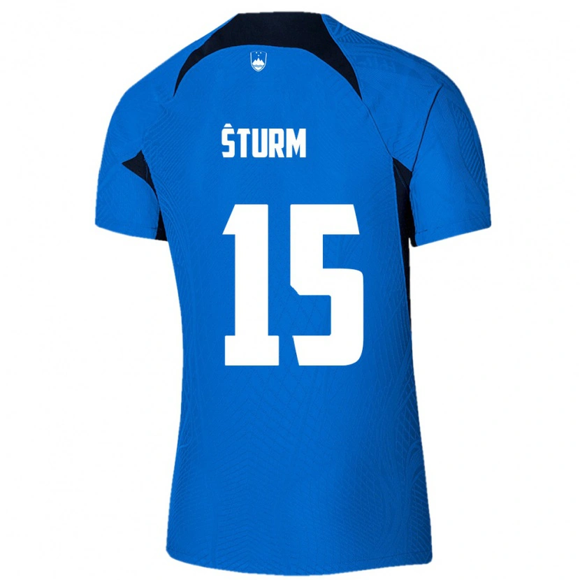 Danxen Women Slovenia Danijel Sturm #15 Blue White Away Jersey 26-28 T-Shirt