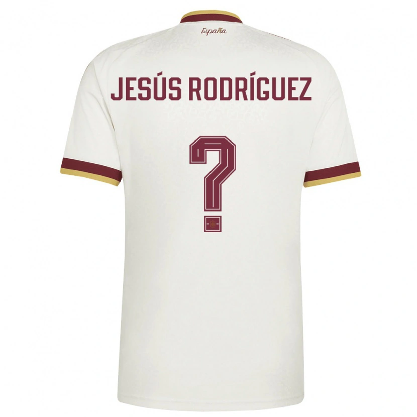 Danxen Women Spain Jesús Rodríguez #0 Off-White Burgundy Away Jersey 26-28 T-Shirt