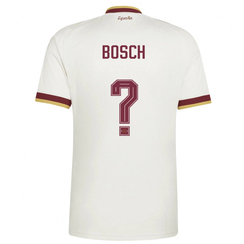 Danxen Women Spain Owen Bosch #0 Off-White Burgundy Away Jersey 26-28 T-Shirt