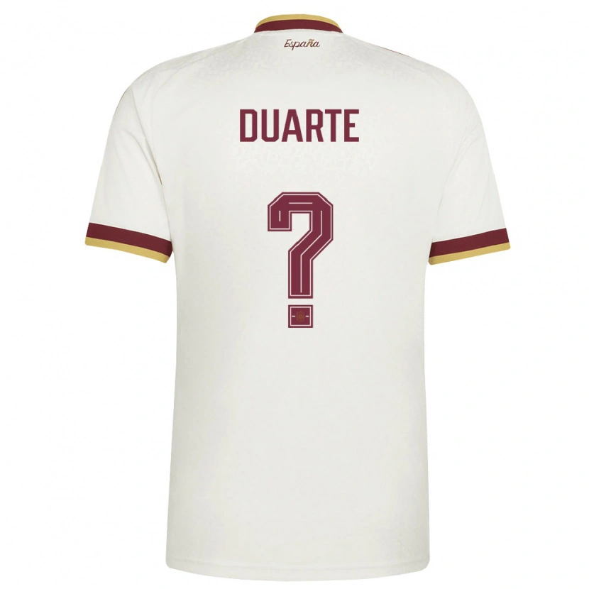 Danxen Women Spain Gabi Duarte #0 Off-White Burgundy Away Jersey 26-28 T-Shirt